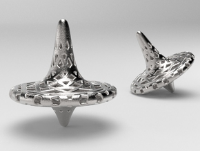 Octa-Fractal Spinning Top in Polished Nickel Steel