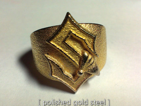 Sabaton Ring (male) in Polished Gold Steel