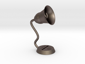 Retro speaker lamp charging stand in Polished Bronzed Silver Steel