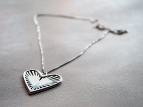 Heart Strings in Polished Silver