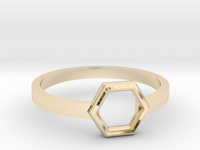 Octagonal Ring in 14k Gold Plated Brass: 6 / 51.5