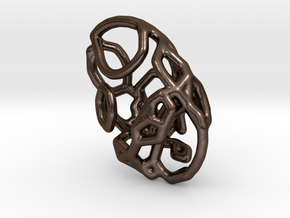 Tangle pendant 2 in Polished Bronze Steel
