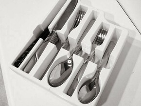Custom Cutlery Tray in White Natural Versatile Plastic