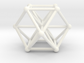 Vector Equilibrium - Cube Octahedron in White Processed Versatile Plastic