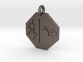 Pendant Mass Energy Equivalence in Polished Bronzed Silver Steel