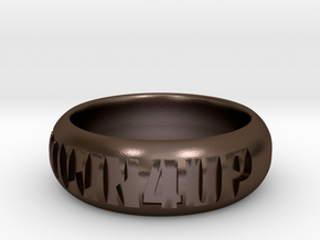 1 DOWN 4 UP RING in Polished Bronze Steel