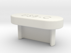 USB-C Flat Cover in White Natural Versatile Plastic