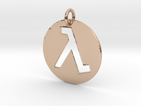 Half Life Pendant/Keychain in 14k Rose Gold Plated Brass