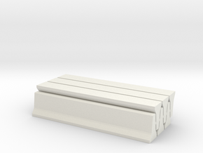 6 Jersey Barriers, Standard (32 inch x 15 feet) in White Natural Versatile Plastic: 1:76 - OO