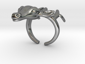 Ring+Deer+Size+7+US in Fine Detail Polished Silver