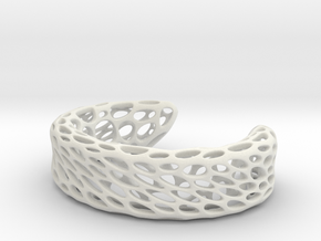 Voronoi Bracelet B in White Natural Versatile Plastic