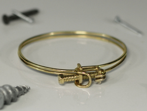 Hose Clamp Bangle  in Polished Brass