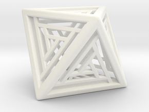 Octahedron Lattice in White Processed Versatile Plastic