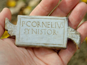 P. Cornelius / Synistor - Roman Inscription (4") in Full Color Sandstone