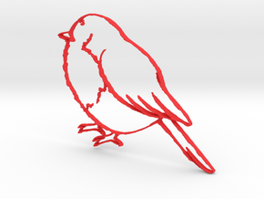 Bird keychain in Red Processed Versatile Plastic