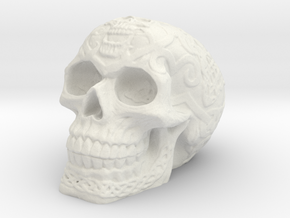 Celtic Skull (Hollow) in White Natural Versatile Plastic