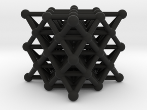 64 Tetrahedron Grid - Isotropic Vector Matrix in Black Natural Versatile Plastic