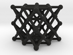 64 Tetrahedron Grid - Surface in Black Natural Versatile Plastic