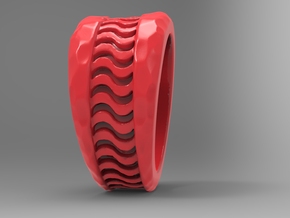 Wave Ring Pl in Red Processed Versatile Plastic: 10 / 61.5