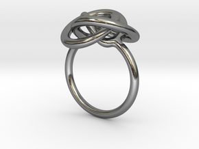 Infinity Knot Ring in Polished Silver: 7 / 54