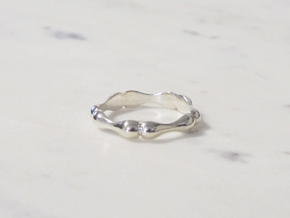 Bamboo Ring in Polished Silver: 8 / 56.75