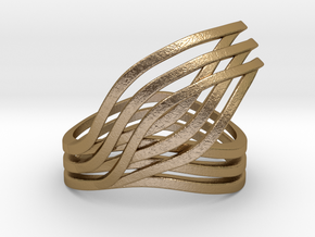 Leaves ring in Polished Gold Steel