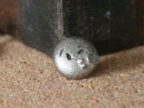 Dime Sized Emoji Kissy Face in Polished Bronzed Silver Steel