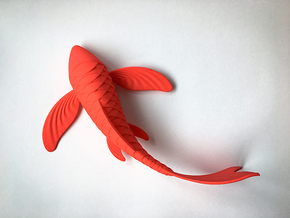 Koi sculpture in Red Processed Versatile Plastic