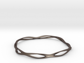 Thin macic bracelet in Polished Bronzed Silver Steel