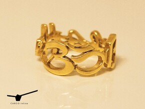 Aum Ring Size 11.25 in Polished Brass