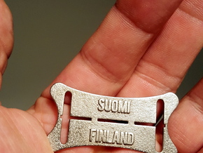 Jatkosota Tunnuslevy Teräs. Suomi Finland in Polished Nickel Steel