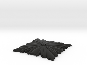 Newel Post Pendant Leaf in Black Natural Versatile Plastic: Small