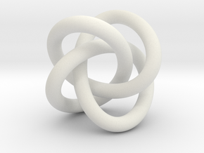 Math Art - (4,3) Torus Knot  Pendant in White Natural Versatile Plastic