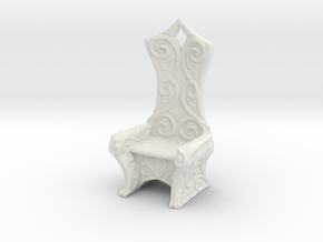Ornate Eldar Chair  (Elvish Style Chair)) in White Natural Versatile Plastic