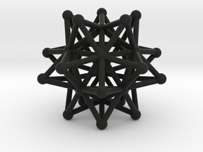 Stellated Icosahedron - 20 Pointed Merkaba in Black Natural Versatile Plastic