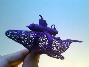Verne Whale in Purple Processed Versatile Plastic: Medium
