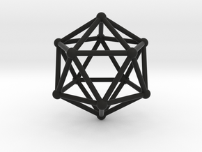 Icosahedron in Black Natural Versatile Plastic