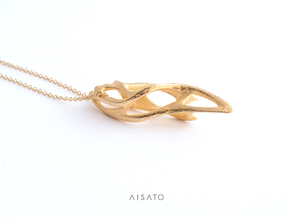 Voronoi Pendant top  in Polished Gold Steel