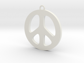 Peace Pendant in White Natural Versatile Plastic