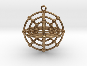 Six Medicine Wheel 3D in Natural Brass