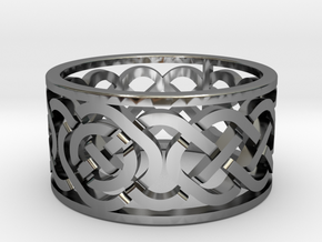 Celtic Knot Ring in Fine Detail Polished Silver