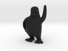 Linux Tux High Five - Standing Model in Black Natural Versatile Plastic