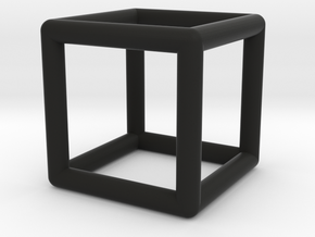 Cube Pendant in Black Natural Versatile Plastic