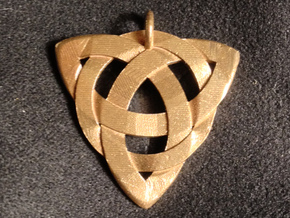 Celtic Knot Necklace Pendant (Inverted Triquetra) in Natural Bronze
