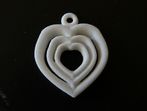 Love Heart pendent necklace 3 Heart design Small in White Natural Versatile Plastic