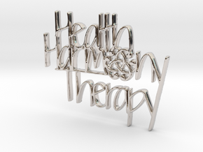 Health Harmony Therapy Logo in Rhodium Plated Brass