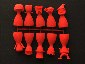 Game Piece Set 3 in Red Processed Versatile Plastic