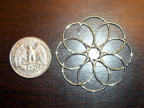 4D Circular Hypercube (tesseract) in Polished Silver