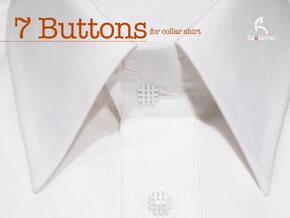 #-buttons for collar shirt - 7pcs. in White Processed Versatile Plastic