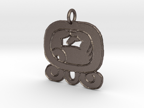 Kej Nahual Pendant (precious metals and wearable s in Polished Bronzed Silver Steel